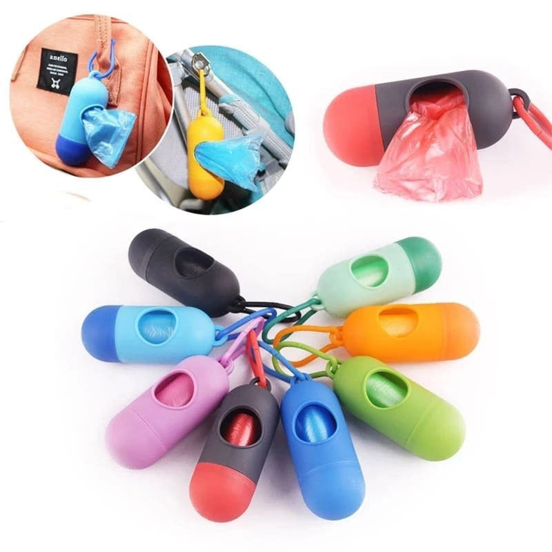 Portable Diaper Bag Dispenser with 2 Refill Rolls – Travel Baby Poop Bag Holder
