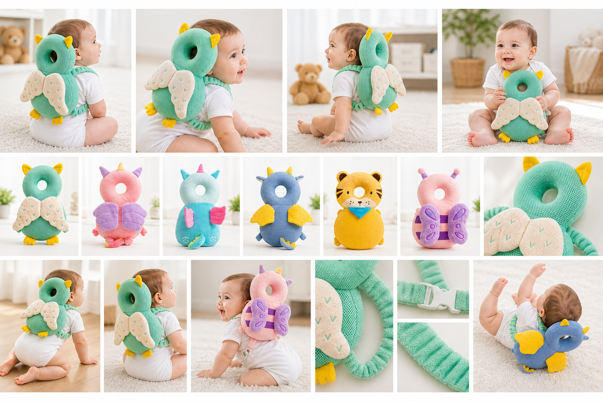 Baby Head Protection Pillow Backpack | Infant Safety Cushion | Anti-Fall Head Guard for Toddlers