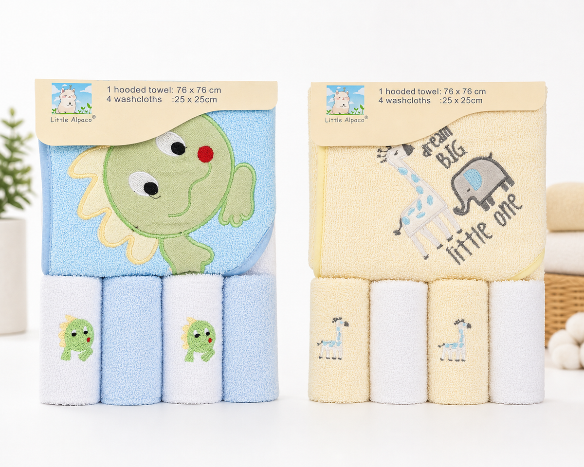 Soft & Adorable Baby Hooded Towel Set